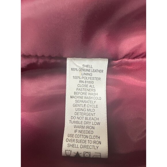 Berry Colored Suede Jacket-sz L - Picture 10 of 10